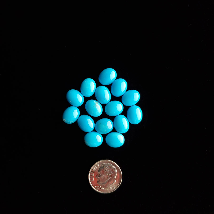 8 x 10 x 3.5 mm Nacozari Calibrated Turquoise Cabochons CC-09
