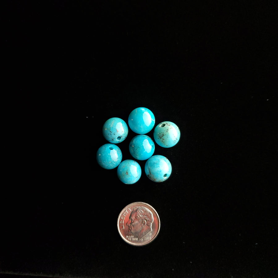 10-11 mm Nacozari Turquoise Round Beads RB-03