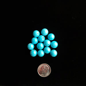9+ mm Castle Dome Turquoise Round Beads RB-05