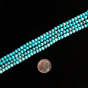 4 mm x 16” Nacozari Turquoise Round Bead Strands MS-03