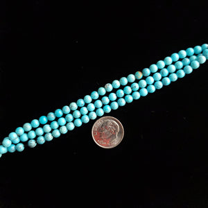 4 mm x 16” Campitos Turquoise Round Bead Strands MS-05