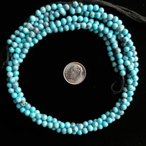 4 mm x 16” Redskin Turquoise Round Bead Strands MS-06