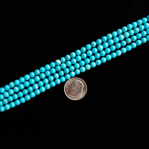 4 mm x 16” Sleeping Beauty Turquoise Round Bead Strands MS-07