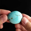 Load and play video in Gallery viewer, Pinto Valley Mine Natural Arizona Mine Turquoise Cabochon FC-05