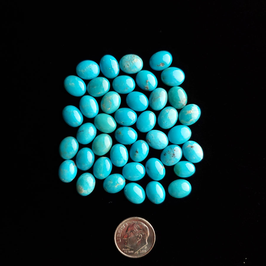 8 x 10 x 3.5 mm Nacozari Calibrated Turquoise Cabochons CC-14