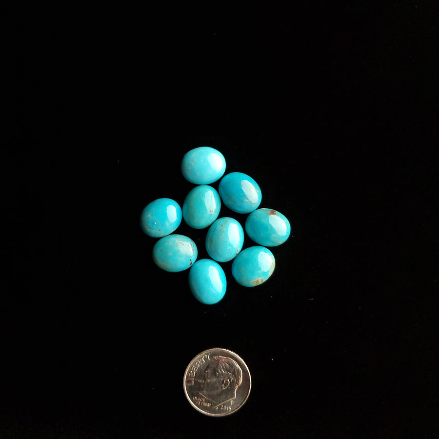 10 x 12 x 4 mm Nacozari Calibrated Turquoise Cabochons CC-16