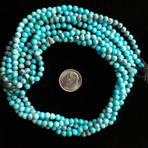 4 mm x 16” Nacozari Turquoise Round Bead Strands MS-03