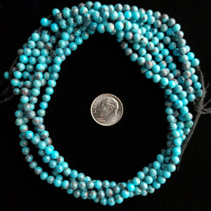 4 mm x 16” Nacozari Turquoise Round Bead Strands MS-04