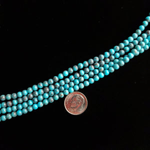 4 mm x 16” Nacozari Turquoise Round Bead Strands MS-04