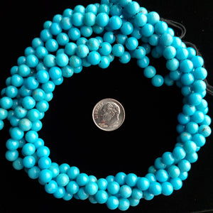 6 mm x 16” Sleeping Beauty Turquoise Round Bead Strands MS-09