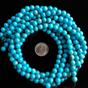 6 mm x 16” Sleeping Beauty Turquoise Round Bead Strands MS-10